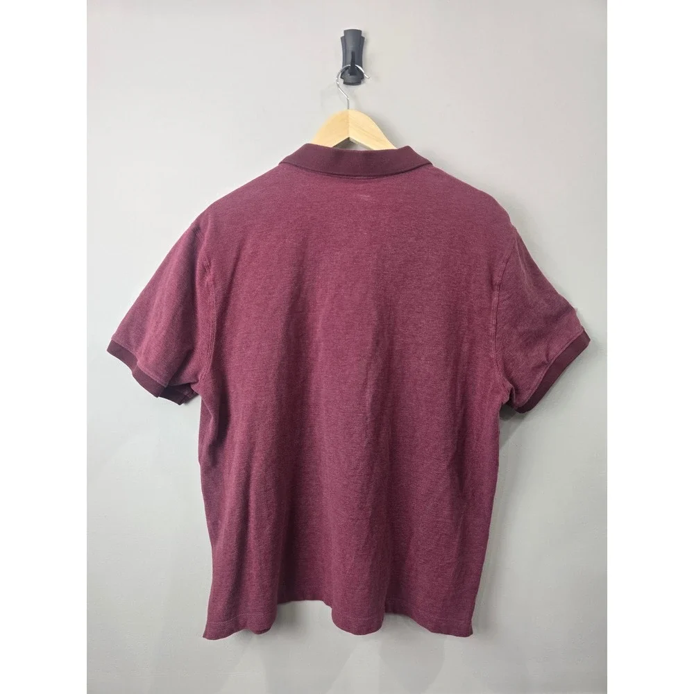 Banana Republic Mens XL Burgundy Organic Cotton Pique Short Sleeve Polo Shirt